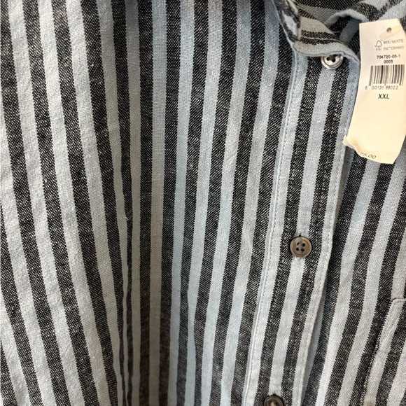 Banana Republic Blue and White Striped Linen Shirt - Picture 2 of 5